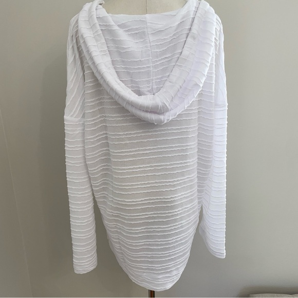 NWT Lightweight Hacci Hoodie Sweater White - Picture 8 of 10